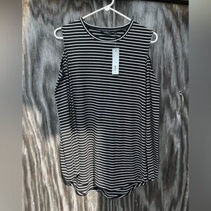 NWT Kohls apt 9 open shoulder striped large women blouse
